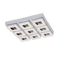 LED-TAKLAMPA Fradelo 44/44/7 cm  - Design, metall/glas (44/44/7cm) - Eglo