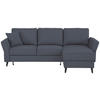 ECKSOFA in Velours Dunkelgrau  - Dunkelgrau/Schwarz, Konventionell, Holz/Textil (244/159cm) - Carryhome