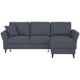 ECKSOFA in Velours Dunkelgrau  - Dunkelgrau/Schwarz, KONVENTIONELL, Holz/Textil (244/159cm) - Carryhome