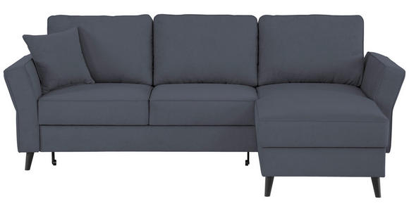 ECKSOFA in Velours Dunkelgrau  - Dunkelgrau/Schwarz, KONVENTIONELL, Holz/Textil (244/159cm) - Carryhome