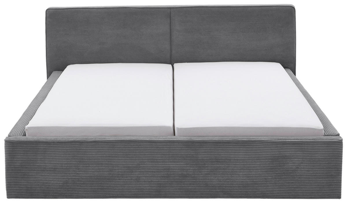 POLSTERBETT 180/200 cm  in Grau  - Birkefarben/Buchefarben, Design, Holz/Textil (180/200cm) - Boxxx