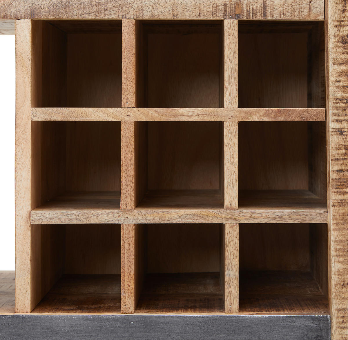 VITRINE  in massiv Mangoholz Anthrazit, Naturfarben - Anthrazit/Naturfarben, Natur, Glas/Holz (90/192/40cm) - MID.YOU