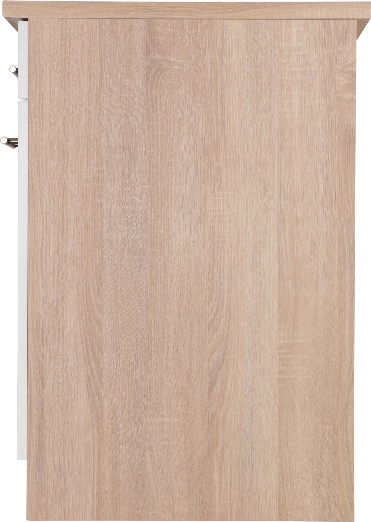 KÜCHENUNTERSCHRANK 50/84,8/60 cm  in Weiß, Eichefarben  - Eichefarben/Silberfarben, Basics, Holzwerkstoff/Metall (50/84,8/60cm) - Respekta