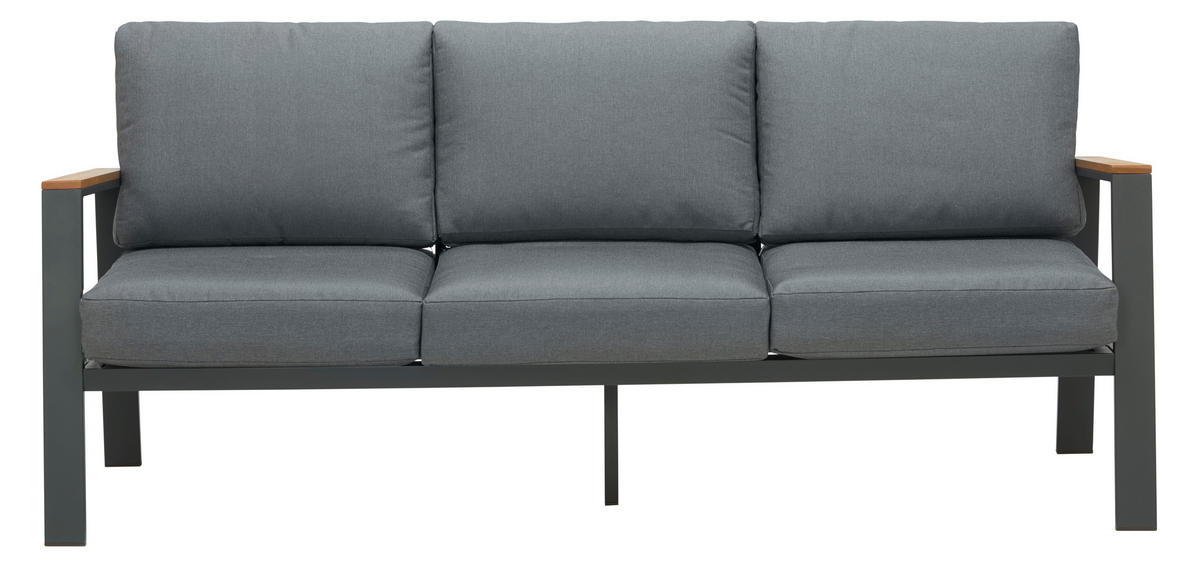 LOUNGE SOFA   drvo, metal, tekstil   antracit, siva, prirodne boje   - siva/prirodne boje, Design, drvo/metal (191/74/75cm) - Ambia Garden