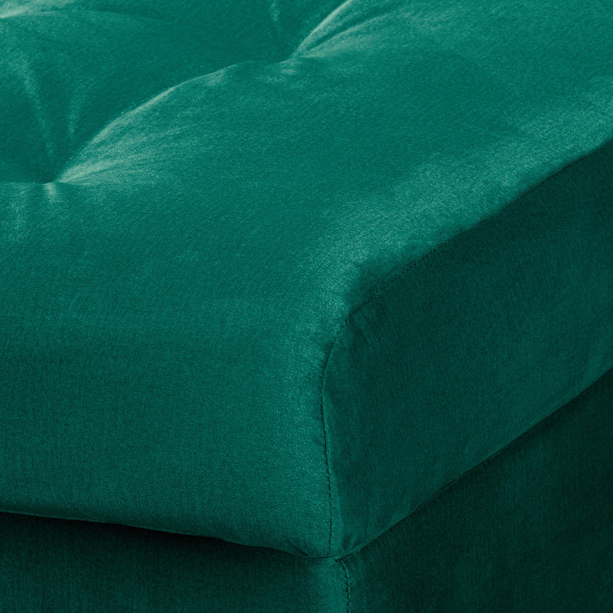 ECKSOFA Naomi in Velours Grün Rückenkissen  284/243 cm  - Schwarz/Grün, Design, Kunststoff/Textil (284/243cm) - P & B