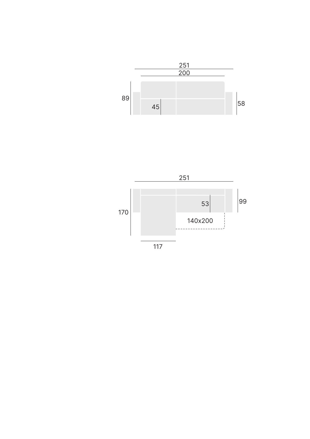 Thumbnail - Mid.you Eckschlafsofa, Hellgrau, Holz, Textil, 3-Sitzer, Füllung: Polyester, Silikon, 251x170 cm, Made in EU, Armlehnen ...
