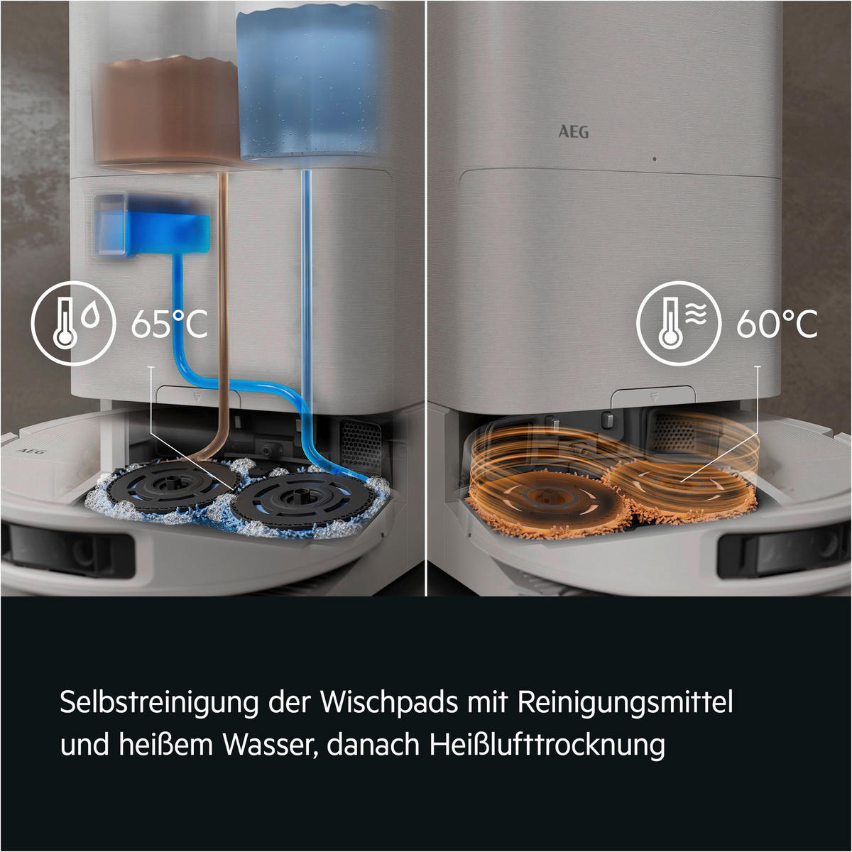 STAUBSAUGERROBOTER AR81UW3SW All-in-One-Station  - Weiß, Basics, Kunststoff (35/60/48cm) - AEG