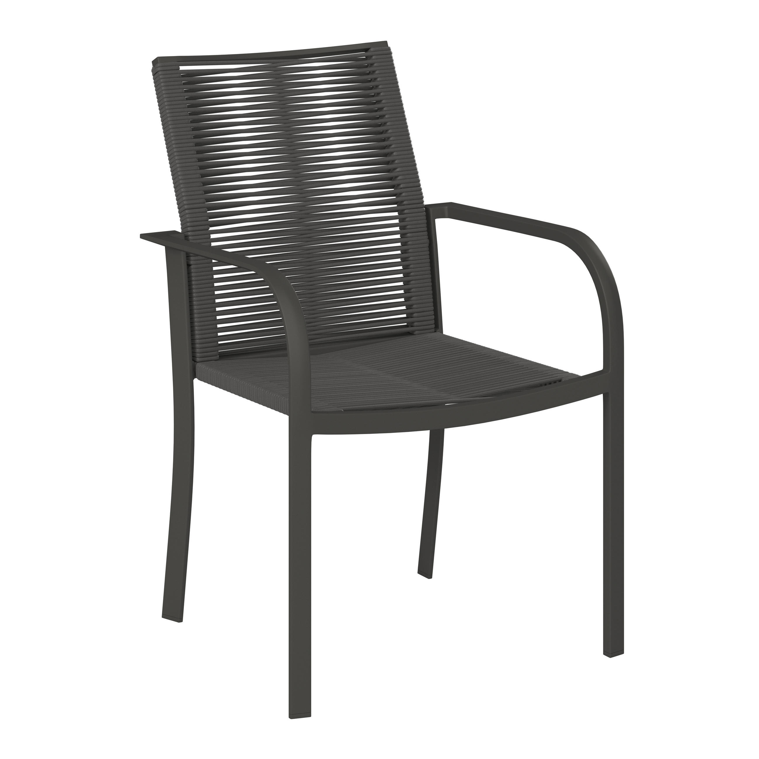 GARTENSTUHL Aluminium Anthrazit, Grau  - Anthrazit/Grau, MODERN, Kunststoff/Metall (56.5/87/65cm) - Ambia Garden