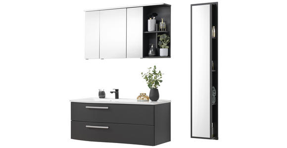BADEZIMMER in 120 cm - Weiß/Grau, MODERN, Glas/Holzwerkstoff (120cm) - Novel
