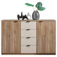 SIDEBOARD DANAO 140/90/38 cm 4 Schublade(n)  - Kaschmir/Eichefarben, Design, Holzwerkstoff/Metall (140/90/38cm) - Xora
