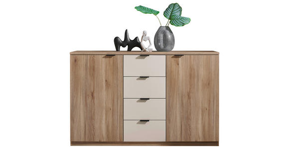 SIDEBOARD DANAO 140/90/38 cm 4 Schublade(n)  - Kaschmir/Eichefarben, Design, Holzwerkstoff/Metall (140/90/38cm) - Xora