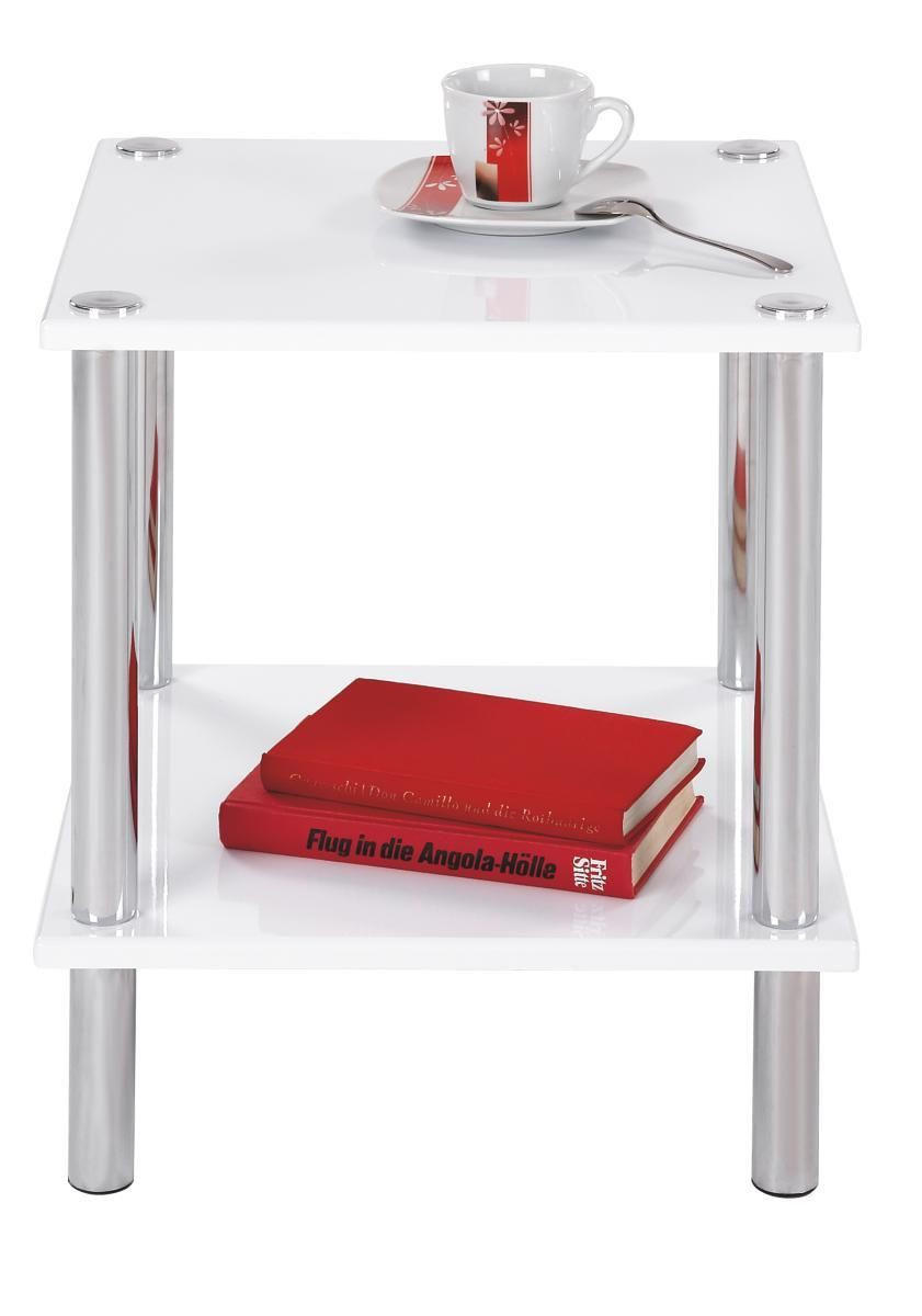 POMOĆNI STOČIĆ 39/47/39 cm   - boja hroma/bela, Dizajnerski, drvo/metal (39/47/39cm) - Boxxx