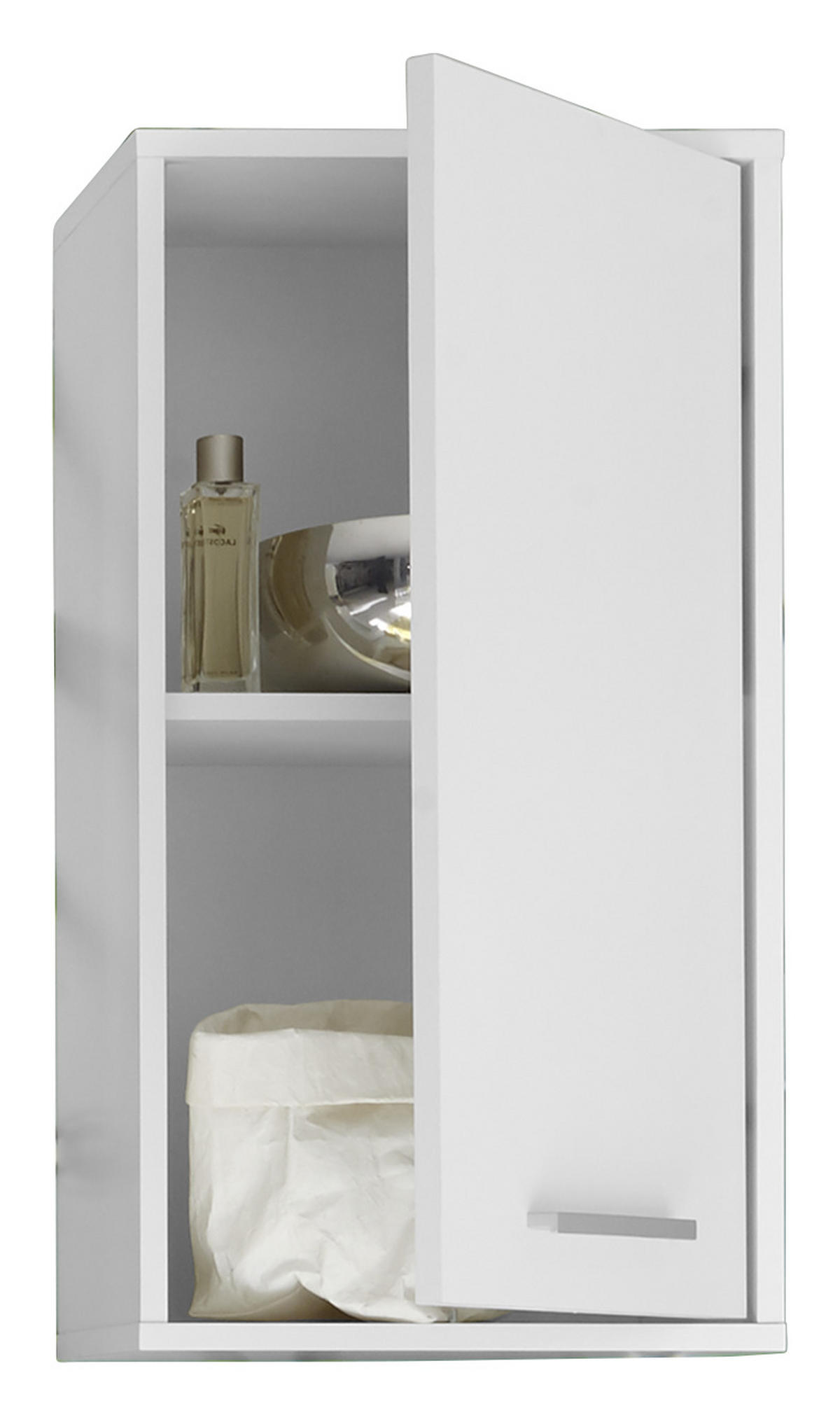 FALISZEKRÉNY 38/72/23 cm  - alumínium színű/fehér, Design, műanyag/faalapú anyag (38/72/23cm) - Xora