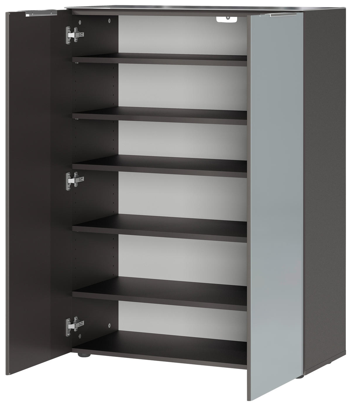 SCHUHSCHRANK  in  - Chromfarben/Silberfarben, MODERN, Glas/Holzwerkstoff (87cm) - Germania