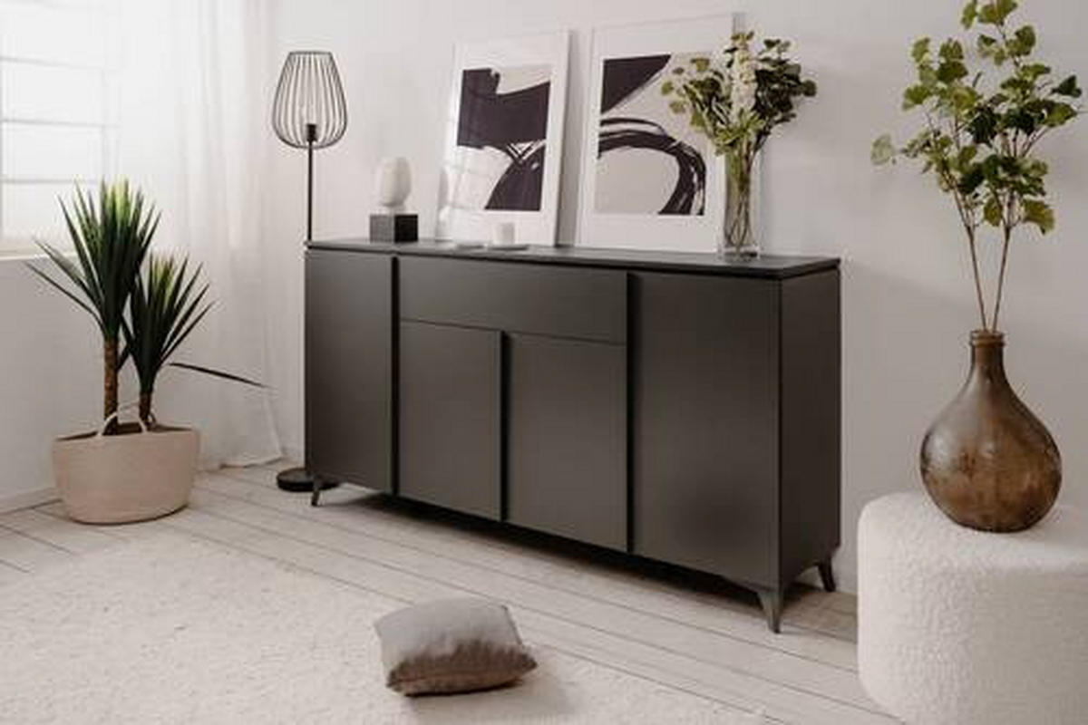 SIDEBOARD  177/92/40 cm 1 Schublade(n)  - Schieferfarben/Anthrazit, KONVENTIONELL, Holzwerkstoff/Kunststoff (177/92/40cm) - Carryhome