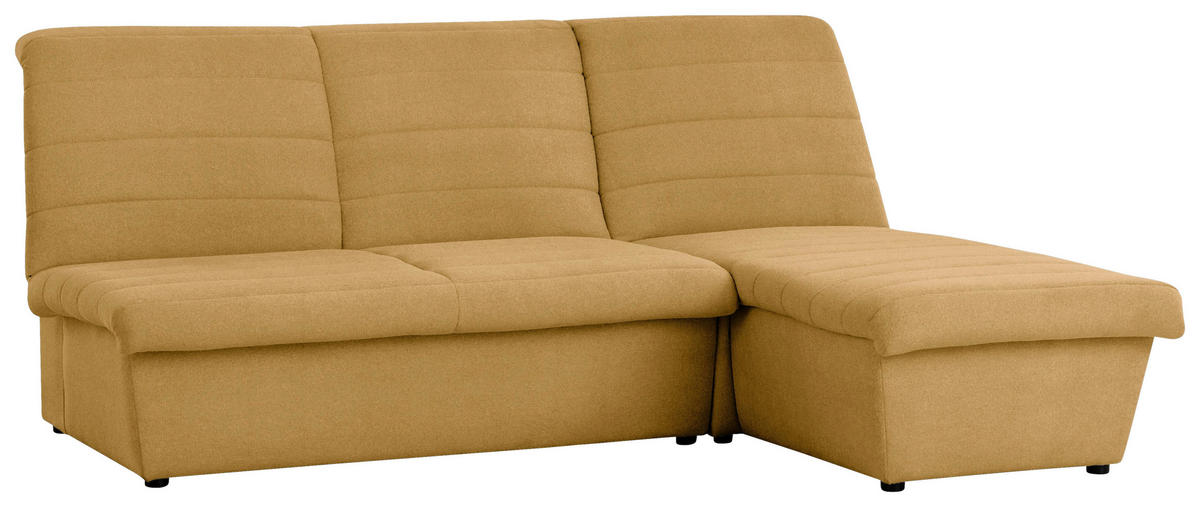 ECKSOFA Looks VIII Senfgelb Webstoff  - Senfgelb/Schwarz, Design, Kunststoff/Textil (214/168cm) - LOOKS by W.Joop