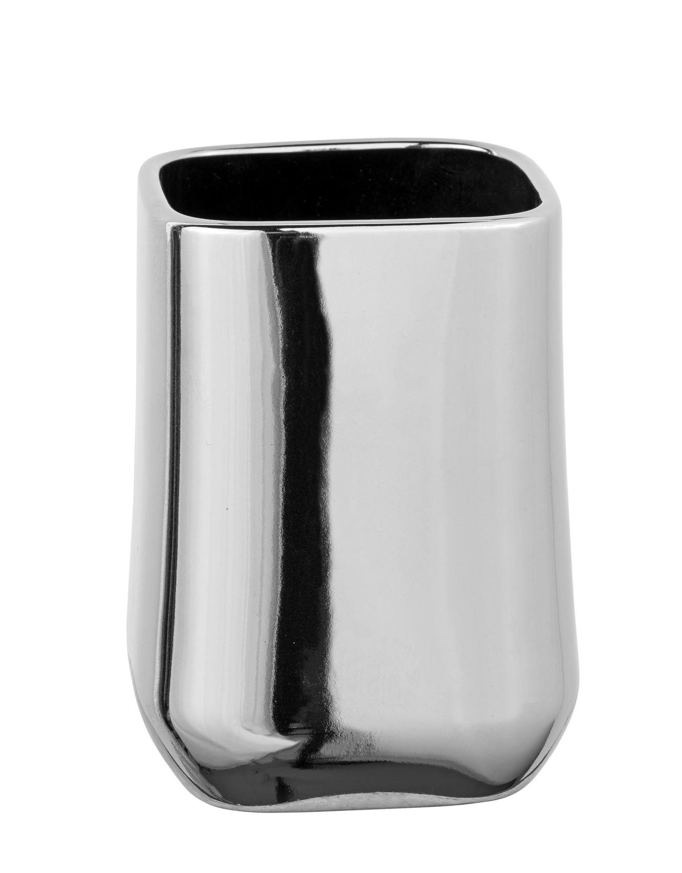 ZAHNPUTZBECHER ADINE  - Chromfarben, KONVENTIONELL, Keramik (7,5/10,5/7,5cm) - Schöner Wohnen