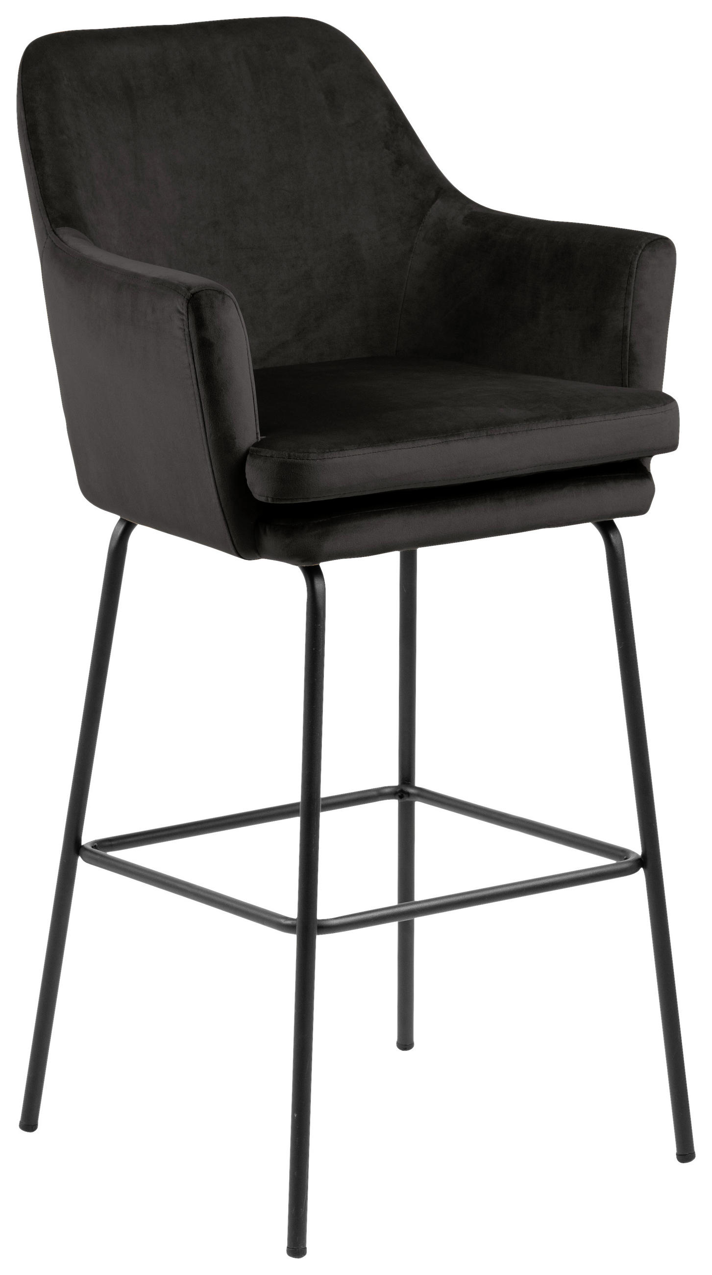 Barhocker in Metall, Textil Braun, Grau, Schwarz