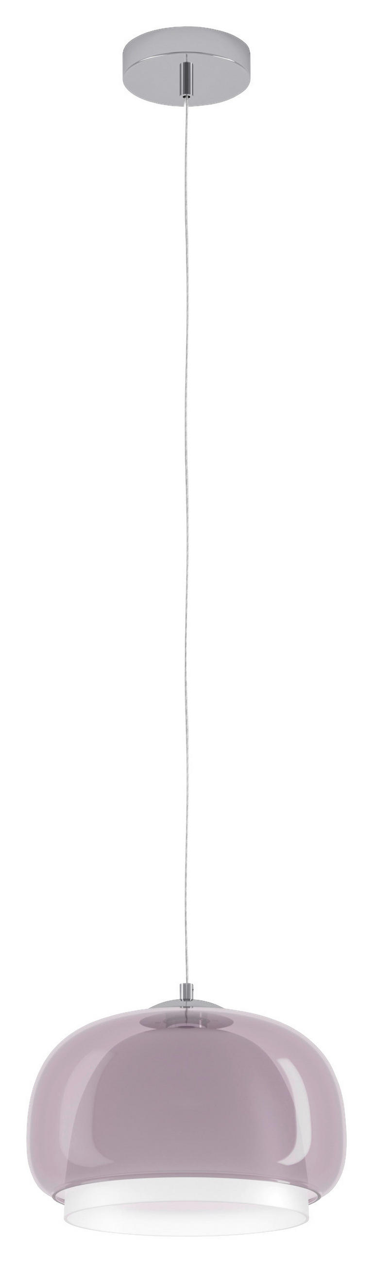 ZÁVĚSNÉ SVÍTIDLO, 30/150 cm  - bílá/růžová, Design, kov/sklo (30/150cm)