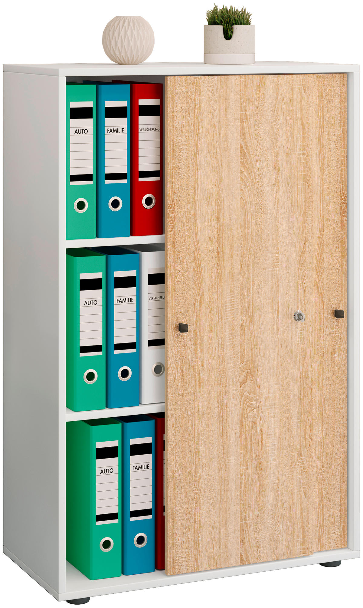 AKTENSCHRANK 70/110/39 cm  - Weiss/Sonoma Eiche, Design, Holzwerkstoff (70/110/39cm) - MID.YOU