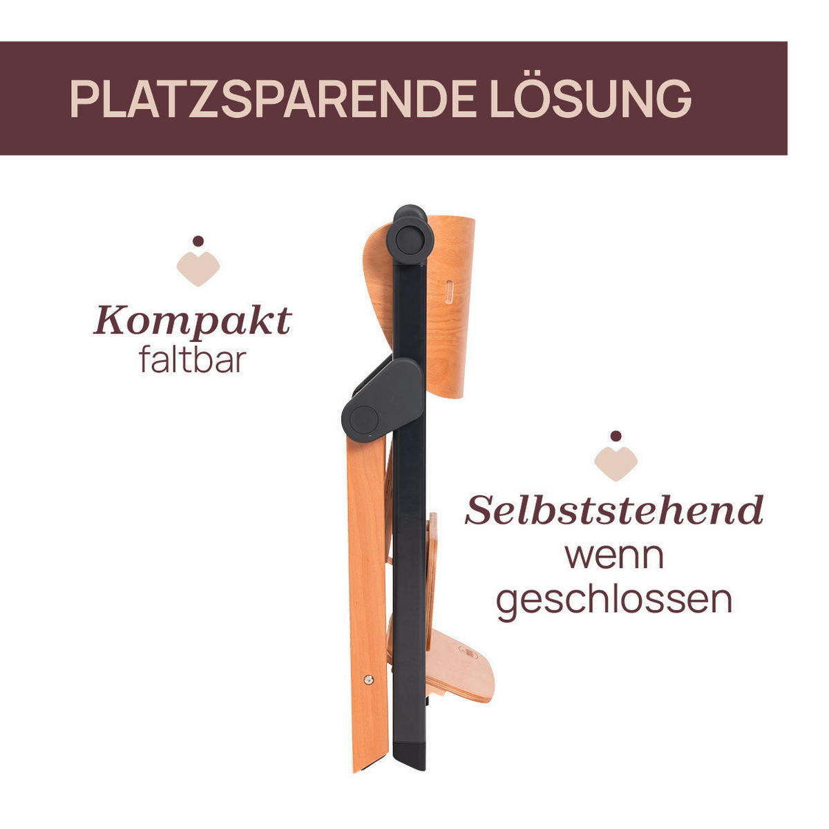 HOCHSTUHL Meraviglia  - Buchefarben/Schwarz, Basics, Holz/Kunststoff (44/63-83/55cm) - Chicco
