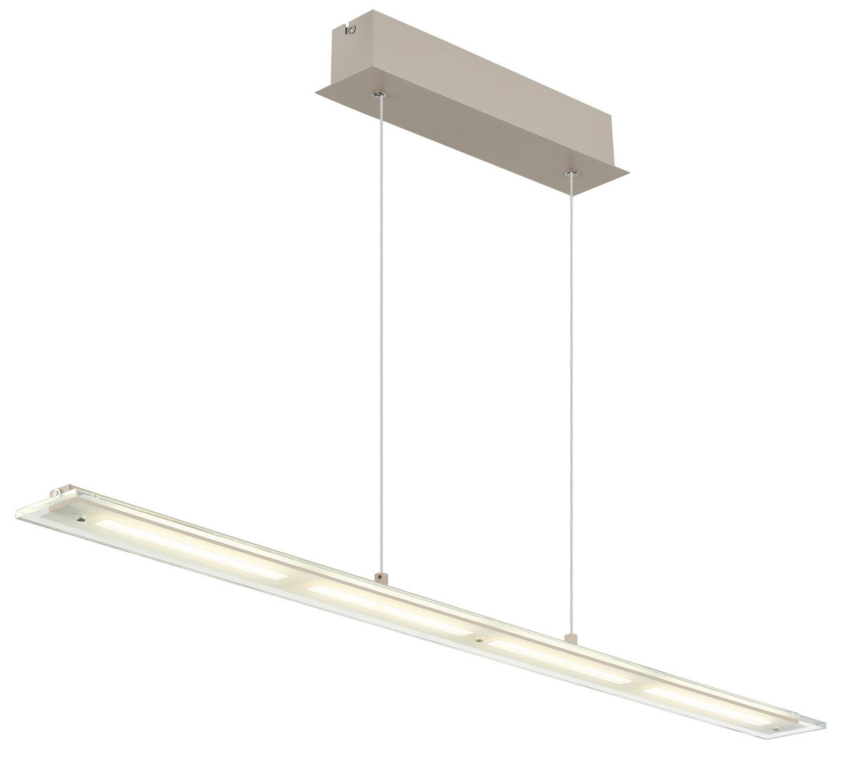 LED-HÄNGELEUCHTE Novak 115/9/150 cm  - Sandfarben/Klar, Design, Glas/Kunststoff (115/9/150cm) - Globo