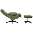 RELAXSESSELSET inkl. Funktion Cord Relaxfunktion, Hocker - Schwarz/Olivgrün, Design, Textil/Metall (75/106/74cm) - Xora