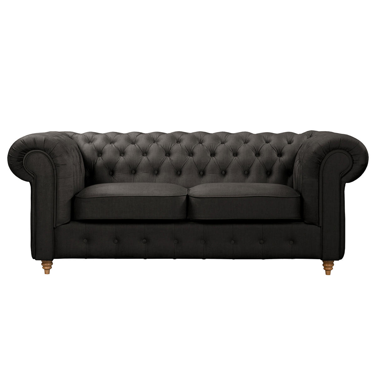 SCHLAFSOFA Mikrofaser Anthrazit Armteil links, Armteil rechts  - Anthrazit/Braun, Design, Holz/Textil (190/74/91cm) - P & B