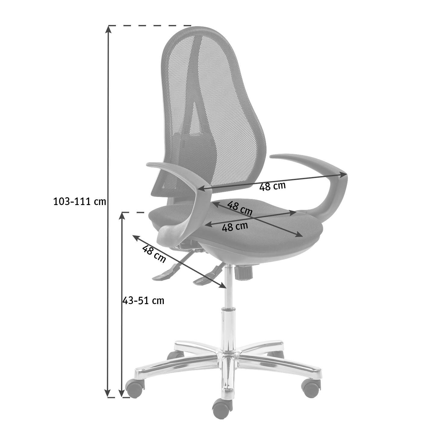 DREHSTUHL  in Schwarz  - Schwarz, Design, Kunststoff/Metall (48/103-111/48cm) - Topstar