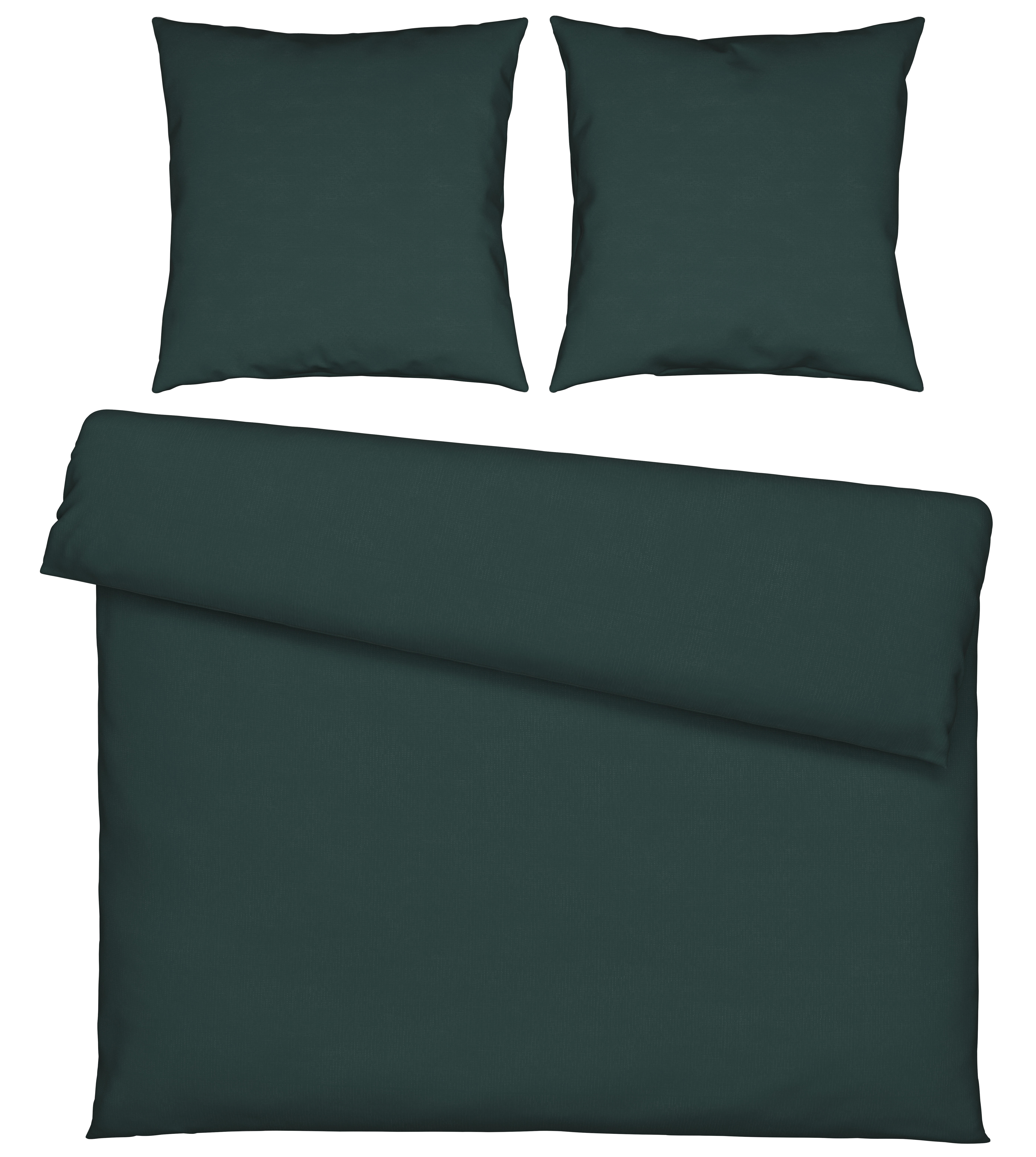 BETTWÄSCHE Renforcé  - Smaragdgrün, KONVENTIONELL, Textil (200/200cm) - Bio:Vio