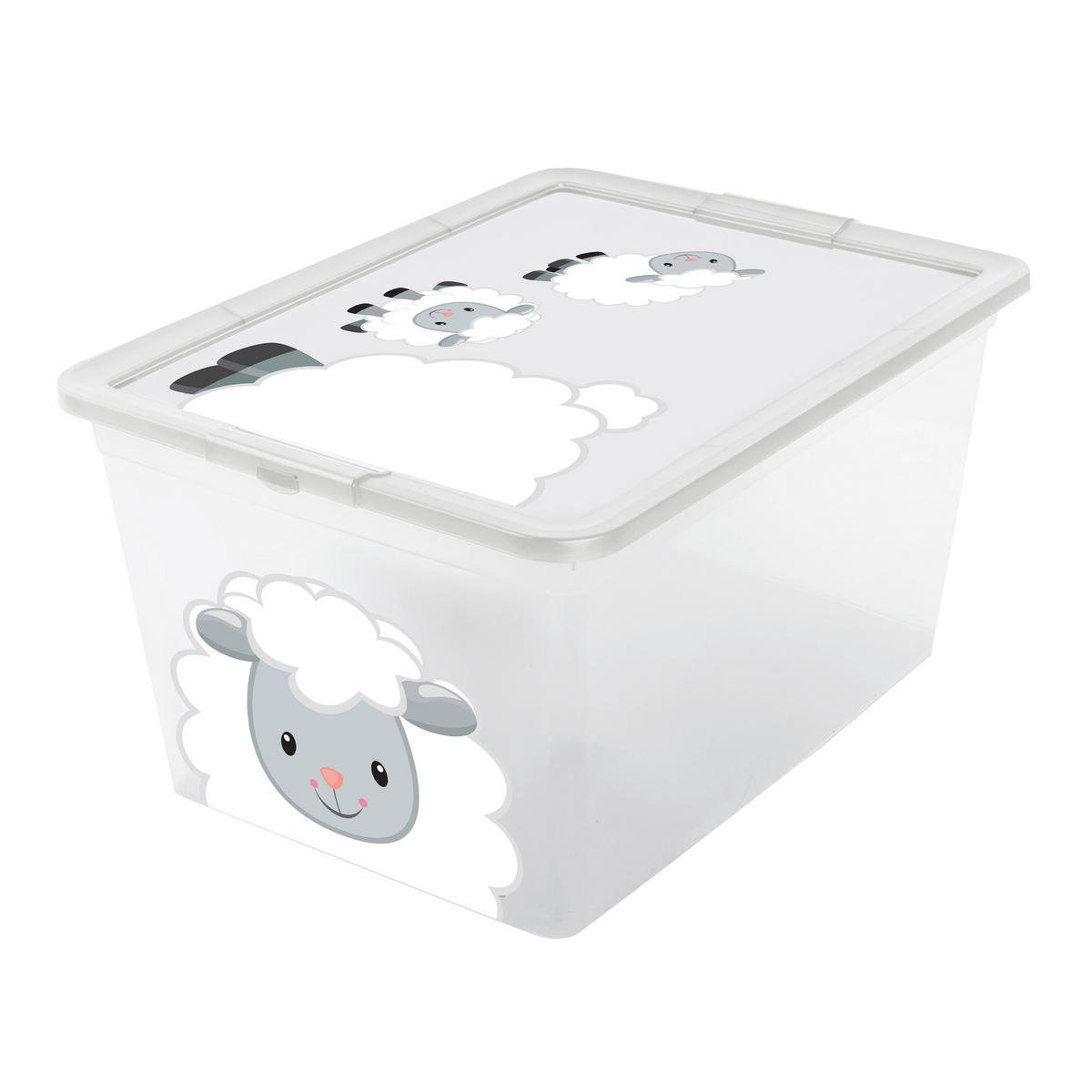 BOX NA HRAČKY - průhledné, Basics, plast (48,5/36/25cm) - My Baby Lou