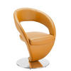 STUHL Echtleder Orange, Edelstahlfarben  - Edelstahlfarben/Orange, Design, Leder/Metall (62/86/61cm) - Moderano
