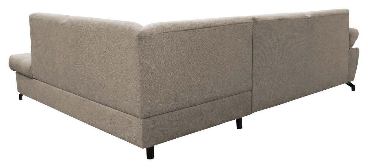 ECKSOFA CORA in Chenille Taupe  261/198 cm  - Taupe/Schwarz, Design, Textil/Metall (261/198cm) - MID.YOU