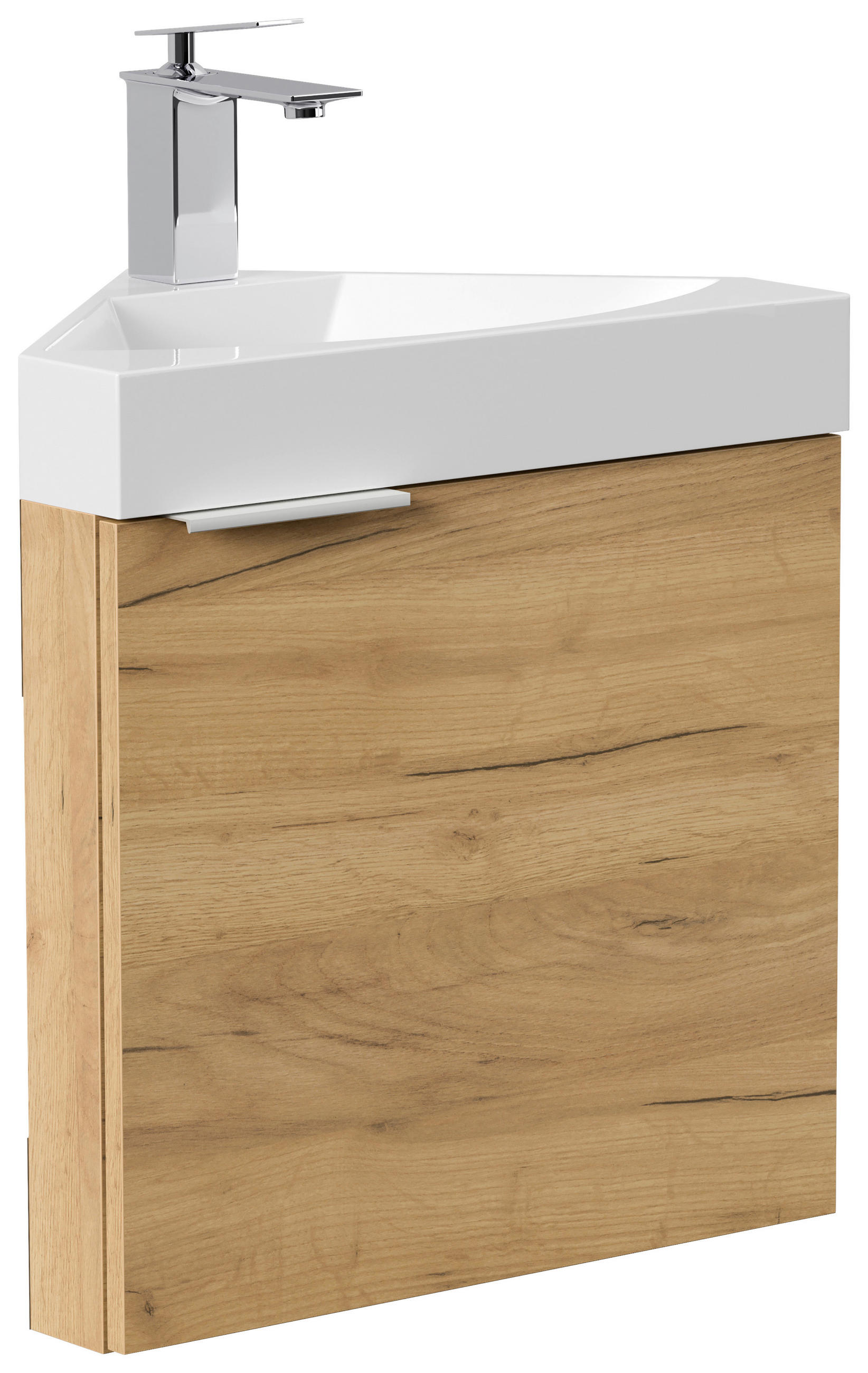 GÄSTEBAD 52,3 cm  - Eichefarben, MODERN, Holzwerkstoff/Stein (52,3cm) - MID.YOU