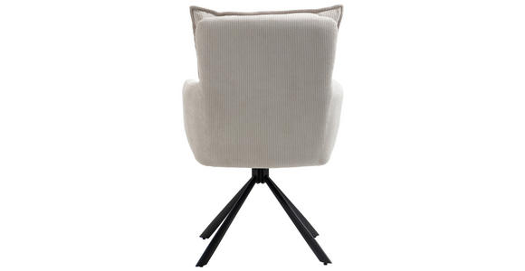 ARMLEHNSTUHL in Eisen Cord - Beige, Design, Textil/Metall (60/95/67cm) - Novel