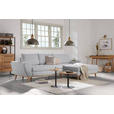 ECKSOFA in Webstoff Silberfarben  - Eichefarben/Silberfarben, Design, Holz/Textil (282/175cm) - Carryhome