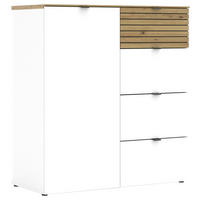 KOMODA, bela, hrast artisan  - črna/bela, Moderno, kovina/leseni material (90/99/41cm) - Voleo