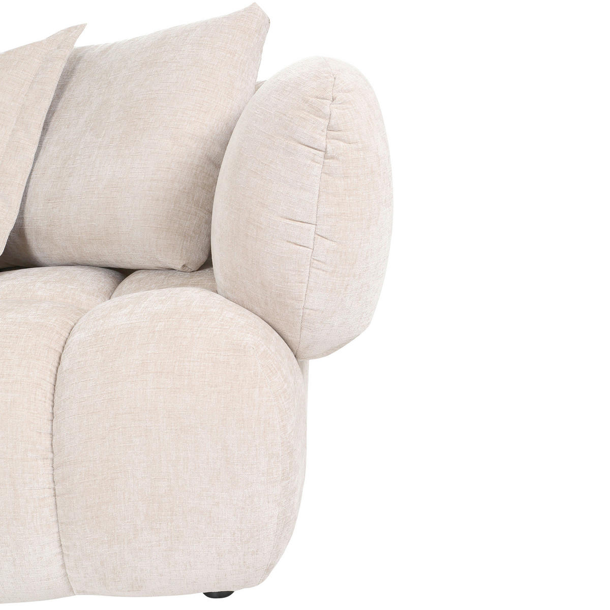 ECKSOFA in Flachgewebe Beige  - Beige/Schwarz, Konventionell, Kunststoff/Textil (156/262cm) - Carryhome