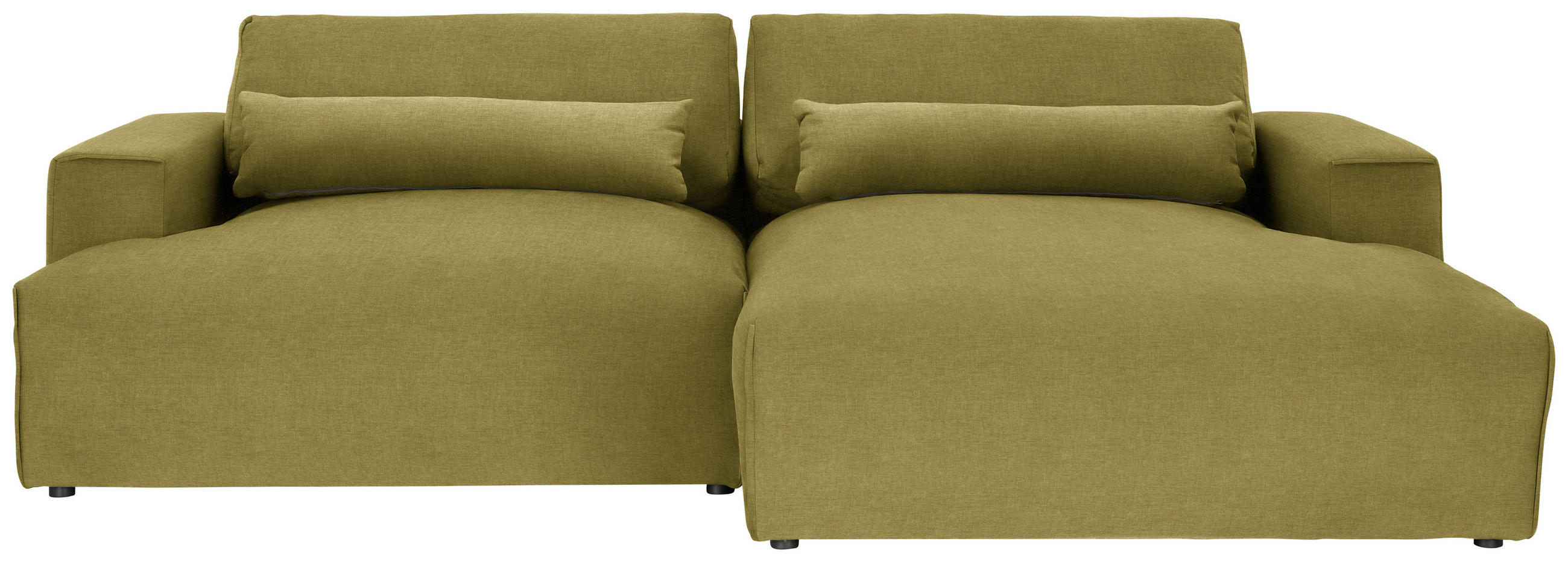 ECKSOFA Felicia in Struktur Olivgrün  267/187 cm  - Schwarz/Olivgrün, Design, Kunststoff/Textil (267/187cm) - Stylife