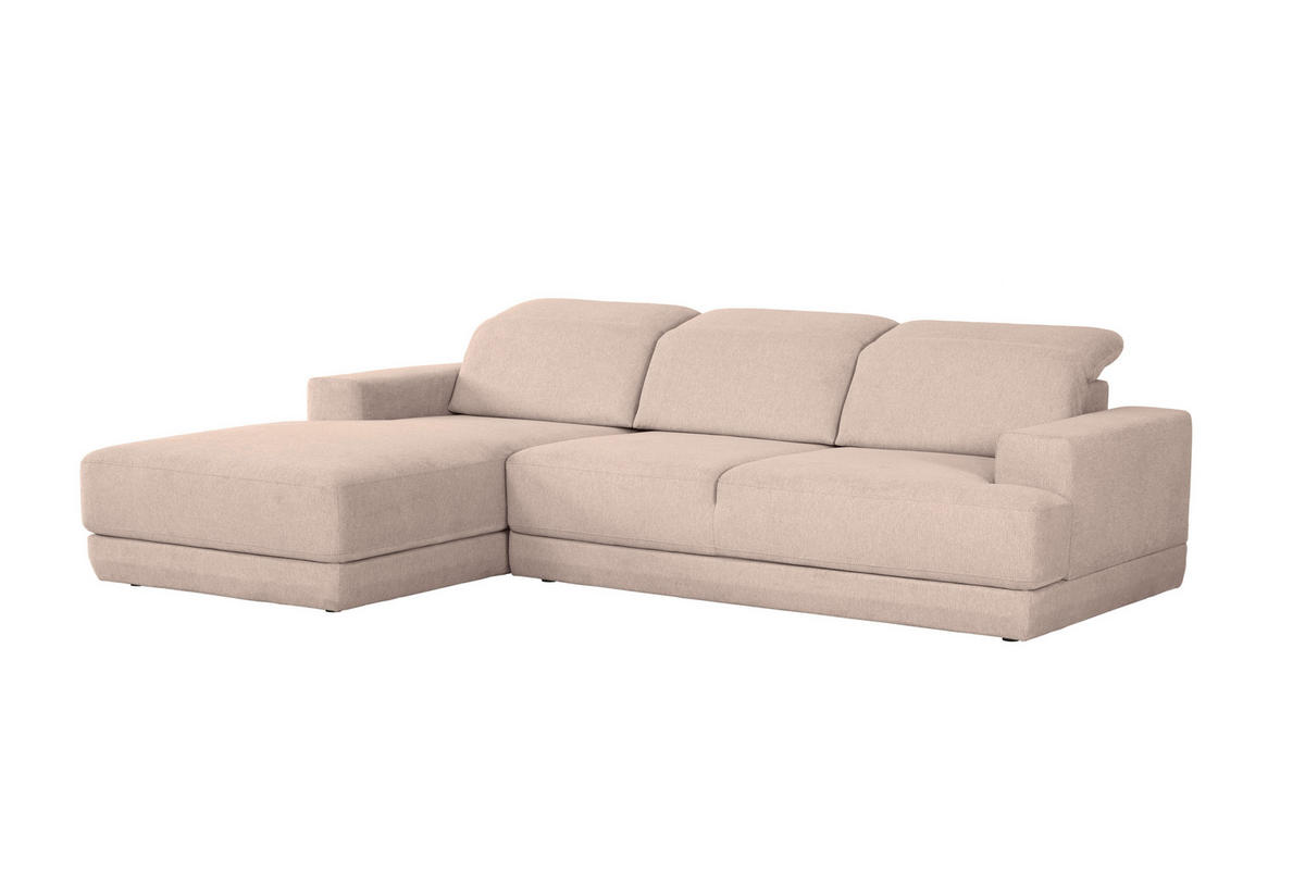 ECKSOFA in Webstoff Beige  - Beige/Schwarz, Design, Kunststoff/Textil (204/293cm) - MID.YOU