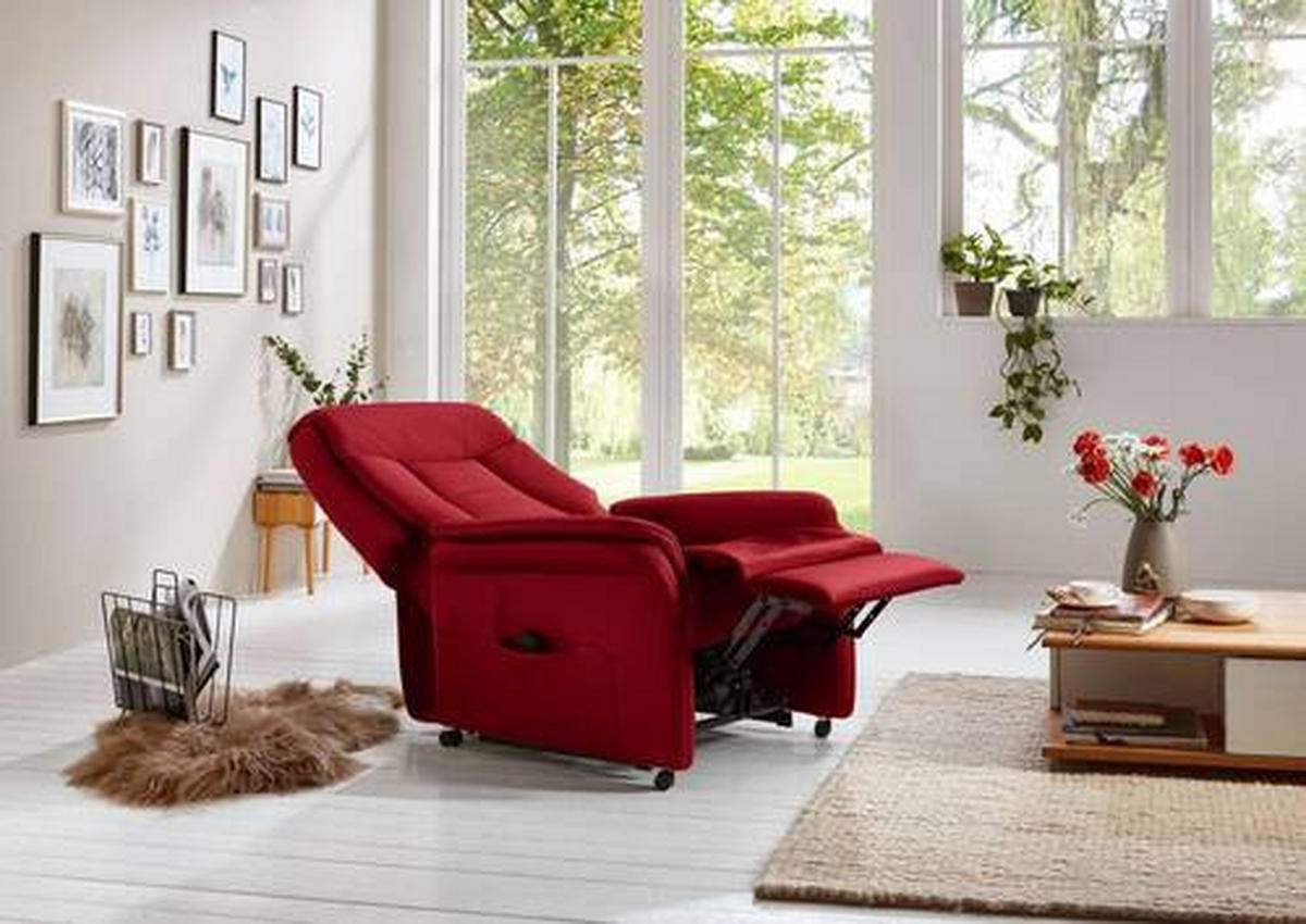 FERNSEHSESSEL in Rot  - Rot, Konventionell, Leder/Kunststoff (80/107/84cm) - Valdera