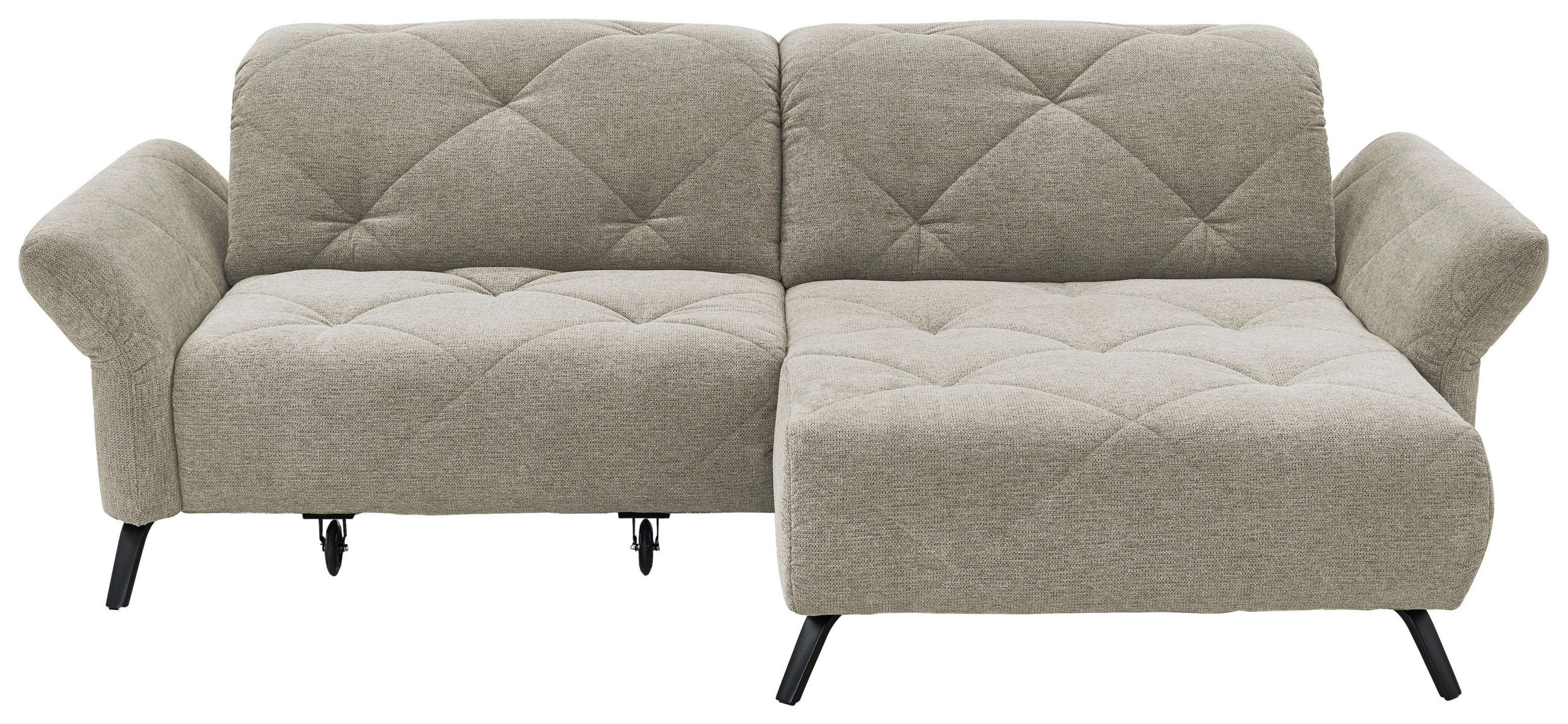 ECKSOFA in Webstoff Hellgrau  - Hellgrau/Schwarz, Design, Textil/Metall (244/173cm) - Moderano