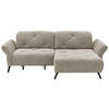 ECKSOFA in Webstoff Hellgrau  - Hellgrau/Schwarz, Design, Textil/Metall (244/173cm) - Moderano