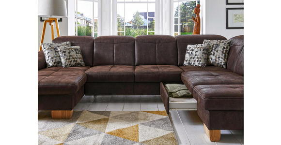 WOHNLANDSCHAFT in Textil Braun - Eichefarben/Beige, Natur, Textil (243/342/185cm) - Voleo