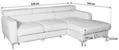 ECKSOFA Braun Echtleder  - Chromfarben/Braun, Design, Leder/Metall (226/169cm) - Livetastic