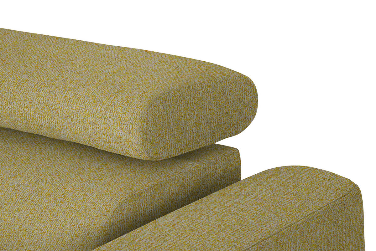 ECKSOFA in Struktur Gelb  - Gelb/Schwarz, Design, Textil/Metall (205/280cm) - Xora