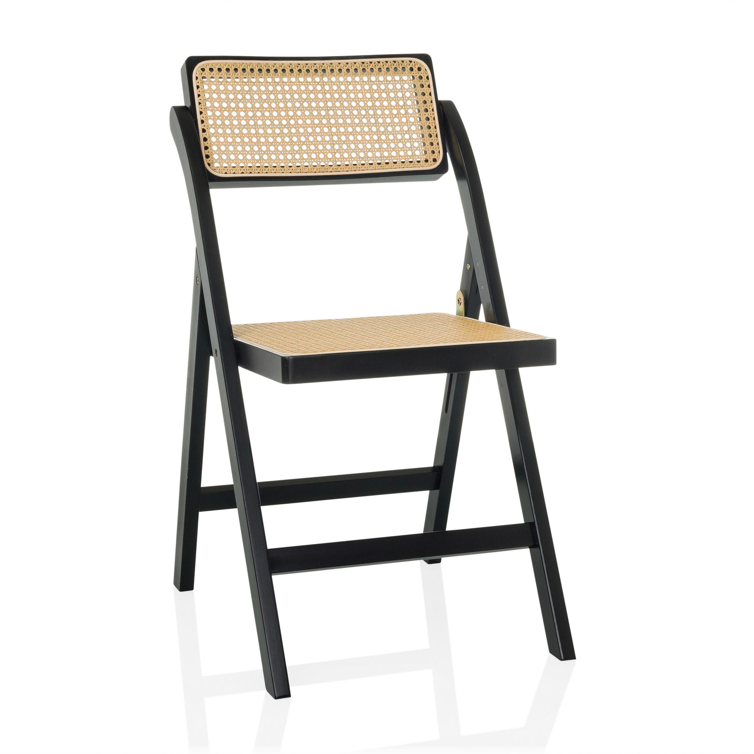 KLAPPSTUHL Bambus, Rattan Braun, Schwarz  - Schwarz/Braun, MODERN, Holz (45,5/83,5/45cm) - MID.YOU