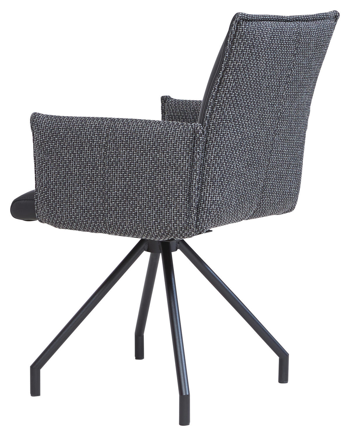 ARMLEHNSTUHL  in Webstoff Echtleder pigmentiert  - Schwarz, Design, Leder/Textil (60/92/60cm) - Linea Natura