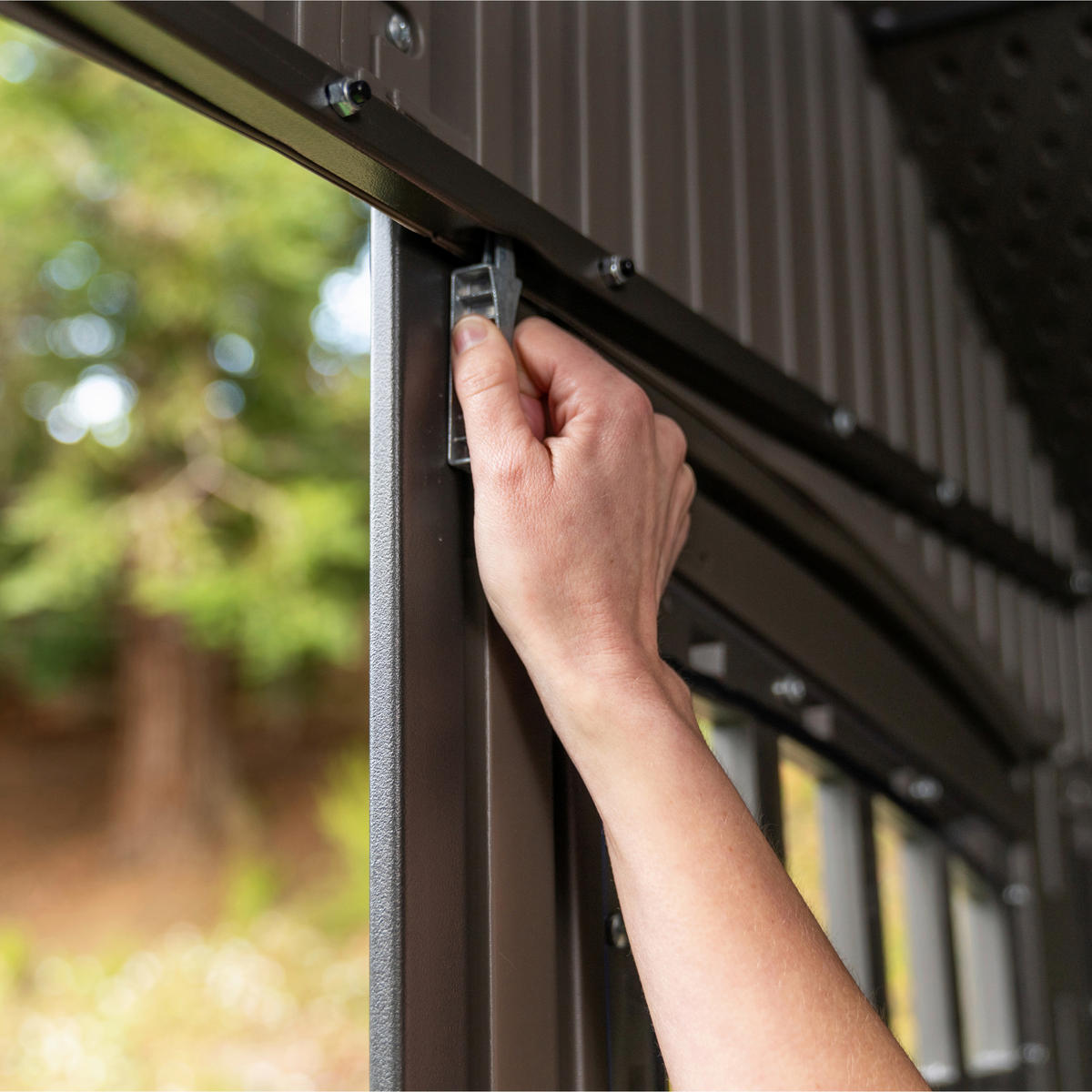 GERÄTEHAUS 457/244/244 cm  - Dunkelgrau, Basics, Kunststoff (457/244/244cm) - Ambia Garden