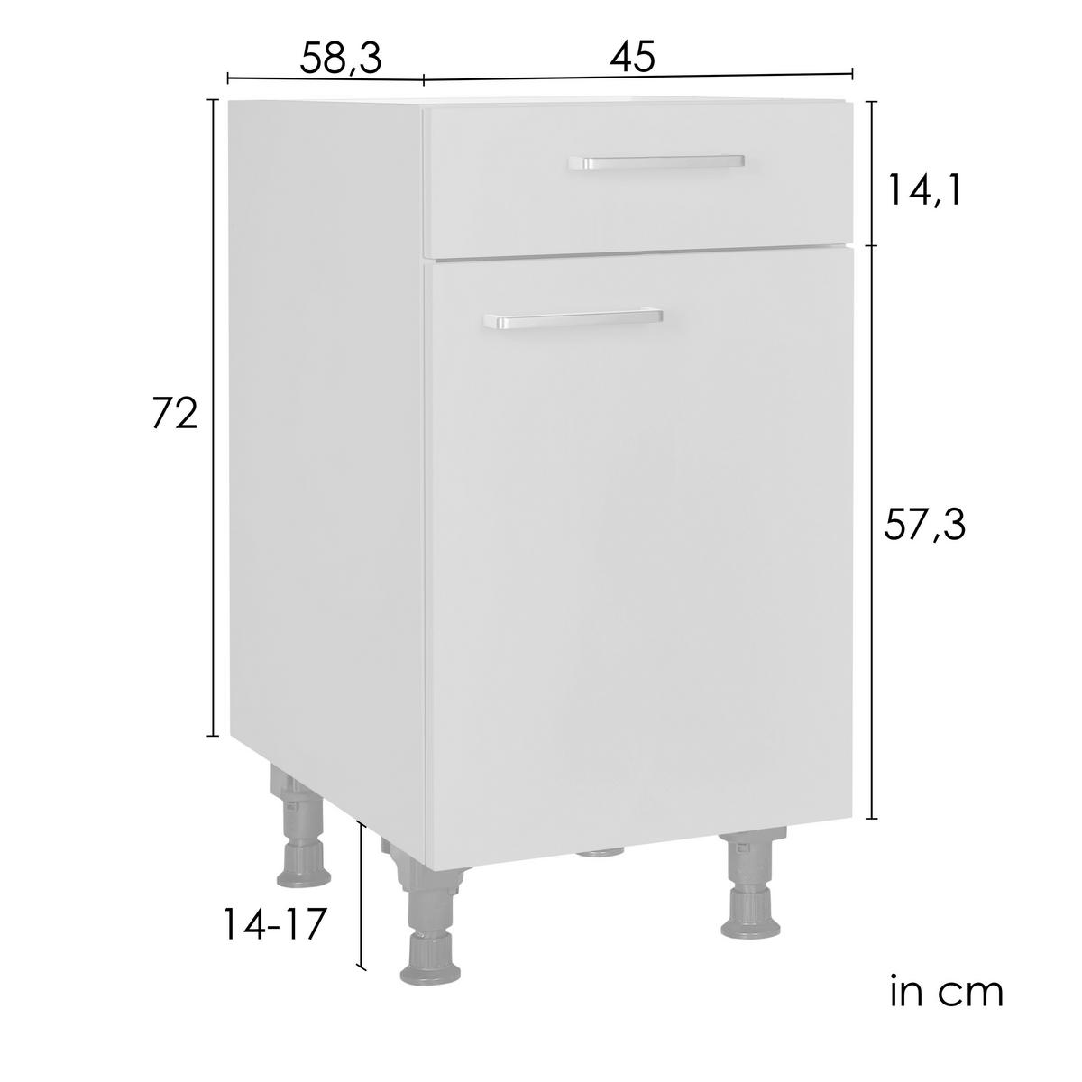 SCHUBKASTENUNTERSCHRANK 45/87/56 cm  in Sandfarben  - Sandfarben/Schwarz, MODERN, Holzwerkstoff/Metall (45/87/56cm) - Nobilia